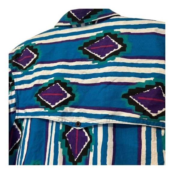 Vintage Ruddock Bros Western Roper Rodeo Button Down Colourful Long Sleeve Small - Picture 5 of 16